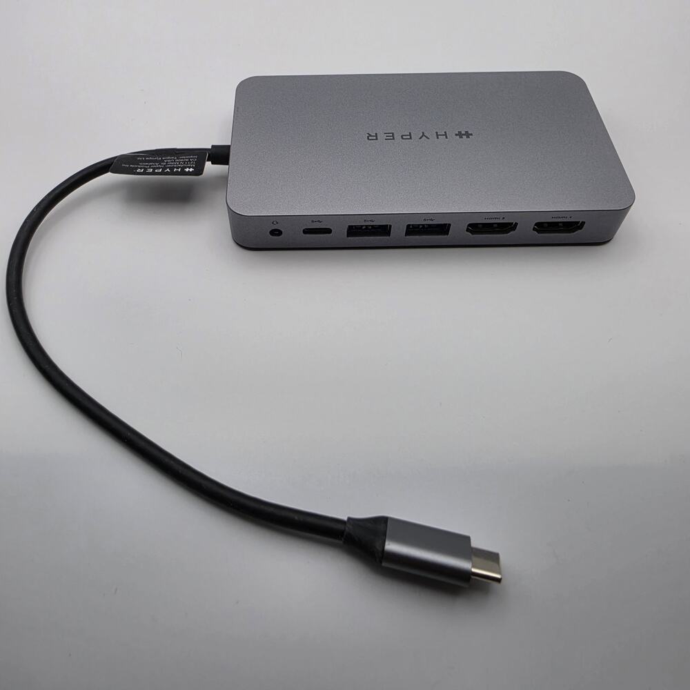 HyperDrive Dual HDMI 10-in-1 USB-C Travel Dock Hub 4K Ethernet SD Open Box Mackb
